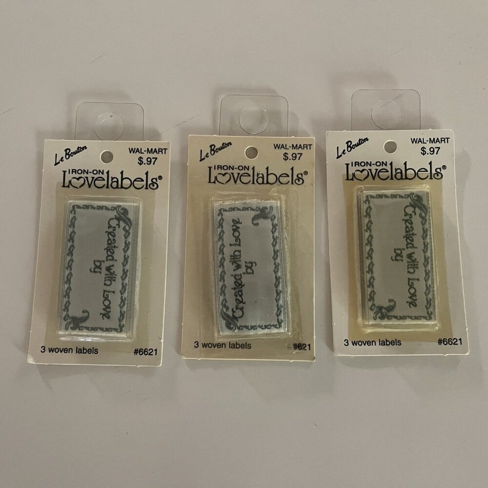 Love Labels Iron On Created With Love Handmade Label Le Bouton 3 Sets of 3